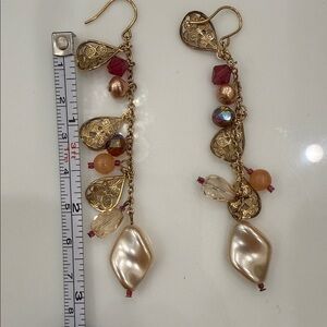Elegant Gold and Pearl Dangle Earrings